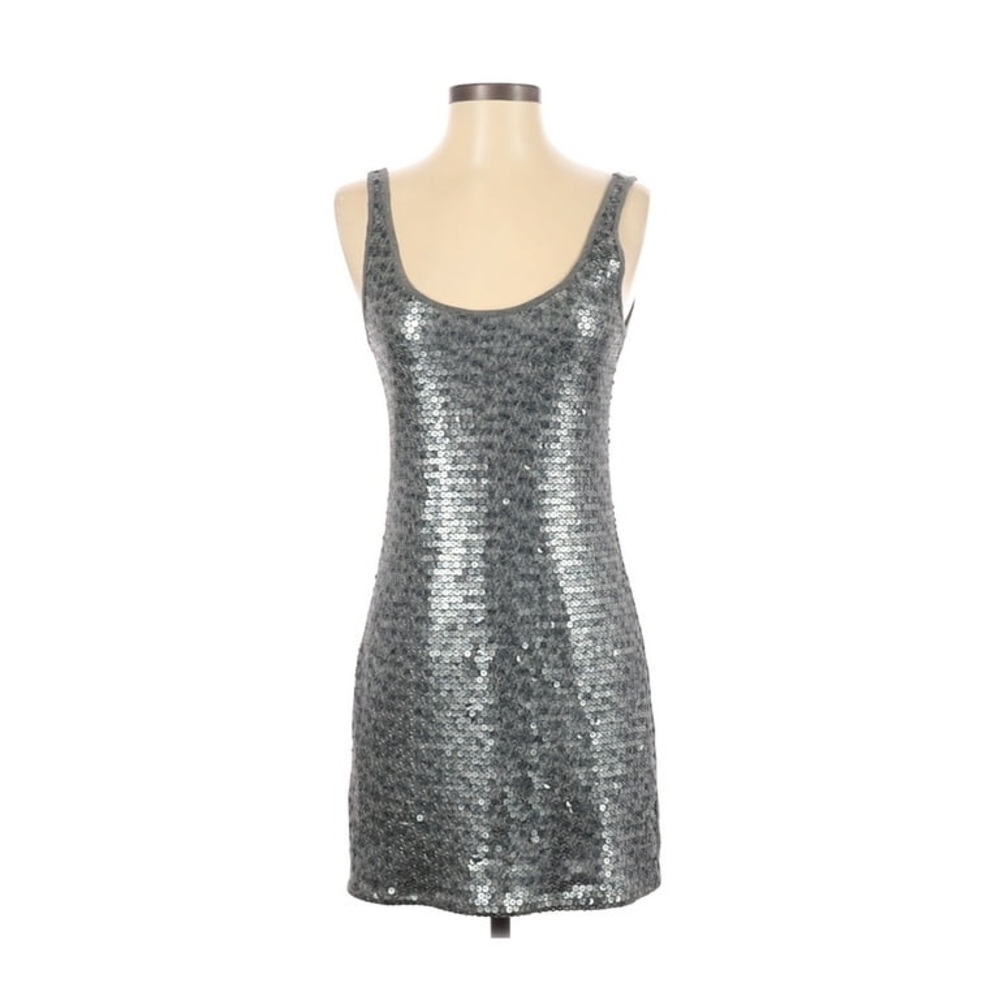 Express silver sequin bodycon tank dress size S
